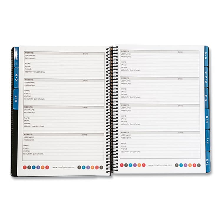 RE-FOCUS THE CREATIVE OFFICE Executive Format Password Log Book, User-Name/Password Format, Black Cover, (72) 10 x 7.6 Sheets (RFCEXPWBOOKBLK) thumbnail 2