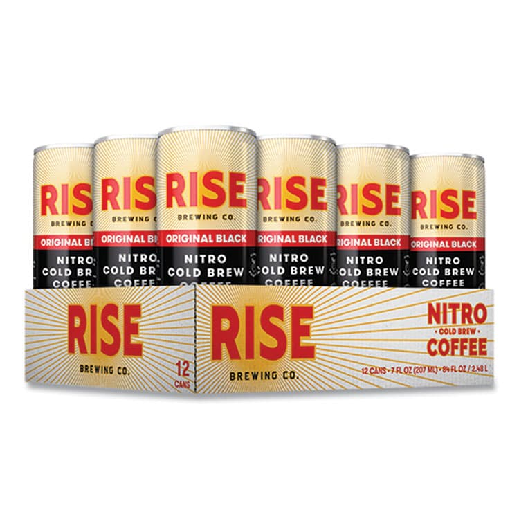RISE BREWING CO. Nitro Cold Brew Latte, Original Black, 7 oz Can, 12/Carton (RSB00043)