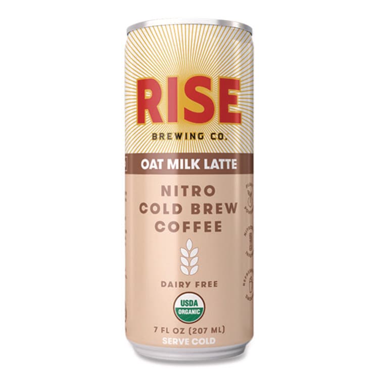 RISE BREWING CO. Nitro Cold Brew Latte, Oat Milk, 7 oz Can, 12/Carton (RSB00045) thumbnail 2