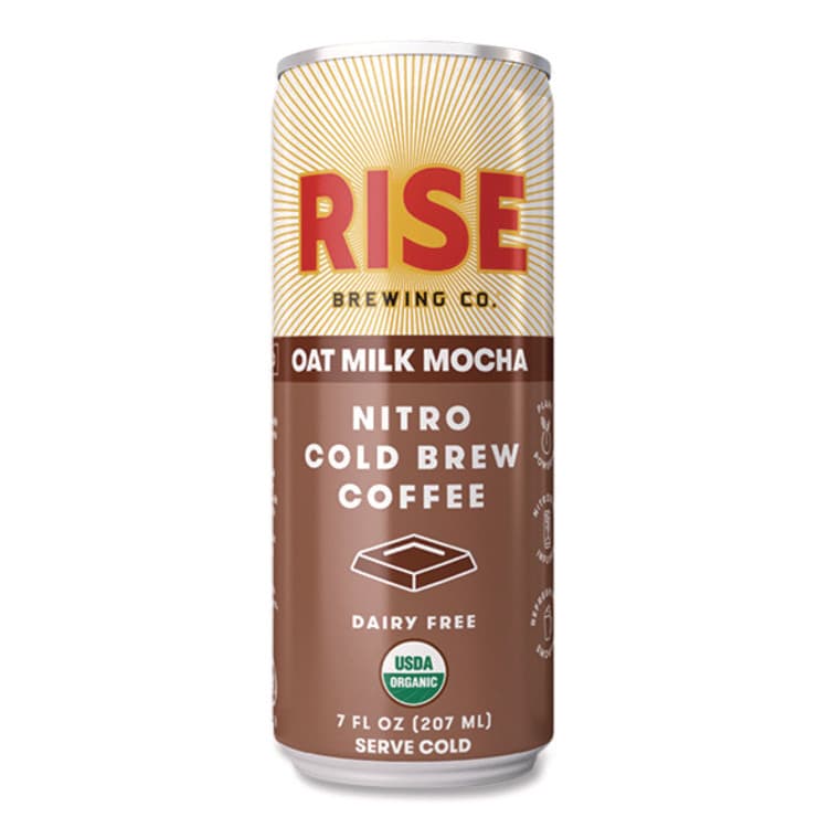 RISE BREWING CO. Nitro Cold Brew Latte, Oat Milk Mocha, 7 oz Can, 12/Carton (RSB00049) thumbnail 2