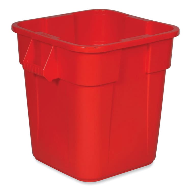 RUBBERMAID COMMERCIAL PROD. Square Brute Container, 28 gal, Polyethylene, Red, 6/Carton (RCPFG352600RED)