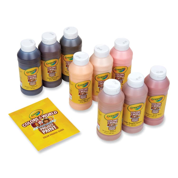 BINNEY & SMITH / CRAYOLA Colors of the World Washable Paint, 9 Assorted Colors, 8 oz Bottles, 9/Pack (CYO542314) thumbnail 2