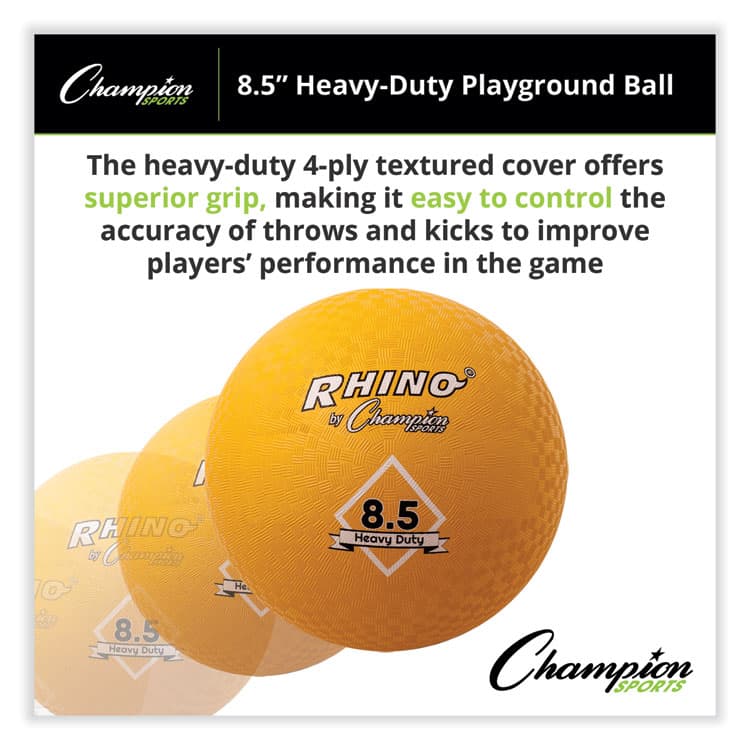 CHAMPION SPORT Heavy Duty Playground Ball, 8.5" Diameter, Yellow (CSIPG85HD) thumbnail 2