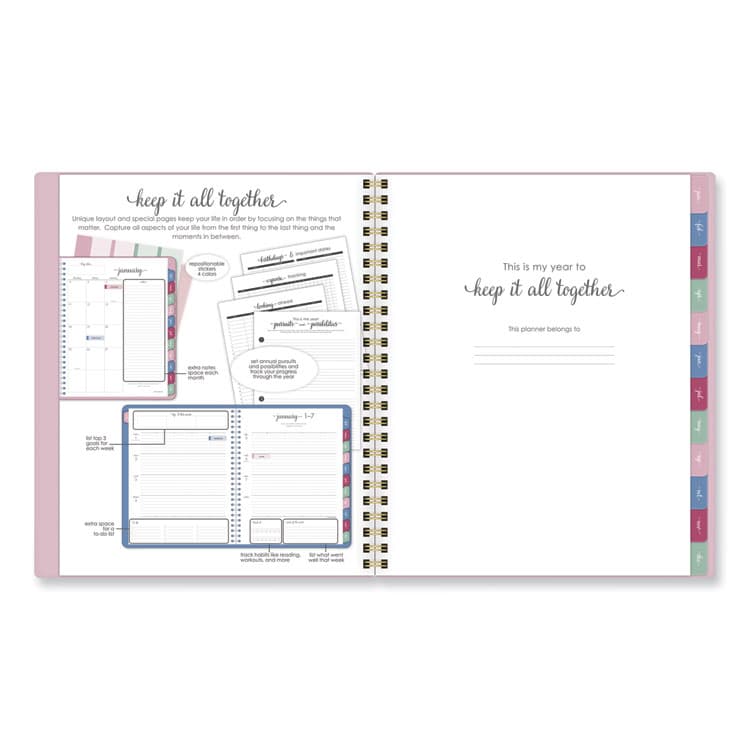 AT-A-GLANCE Harmony Weekly/Monthly Poly Planner, 8.81 x 7.88, Pink Cover, 13-Month: Jan 2026 to Jan 2027 (AAG109980527) thumbnail 2