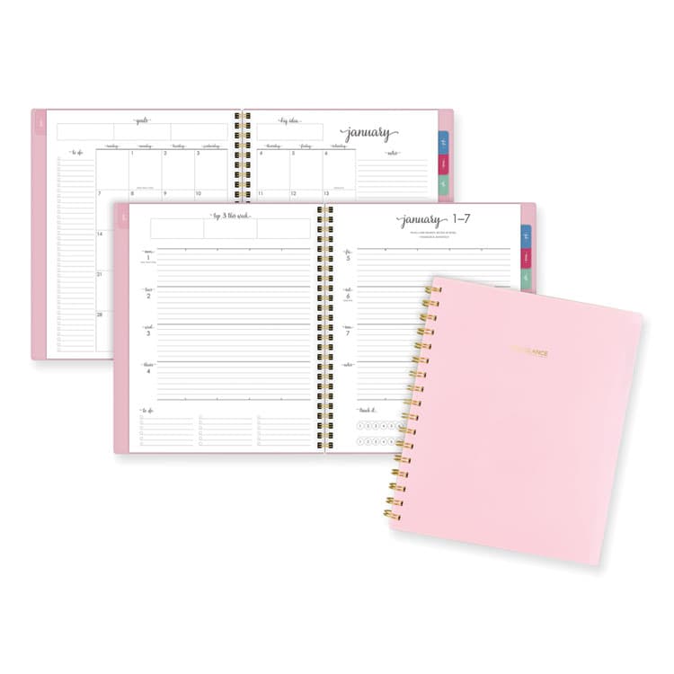 AT-A-GLANCE Harmony Weekly/Monthly Poly Planner, 8.81 x 7.88, Pink Cover, 13-Month: Jan 2026 to Jan 2027 (AAG109980527)