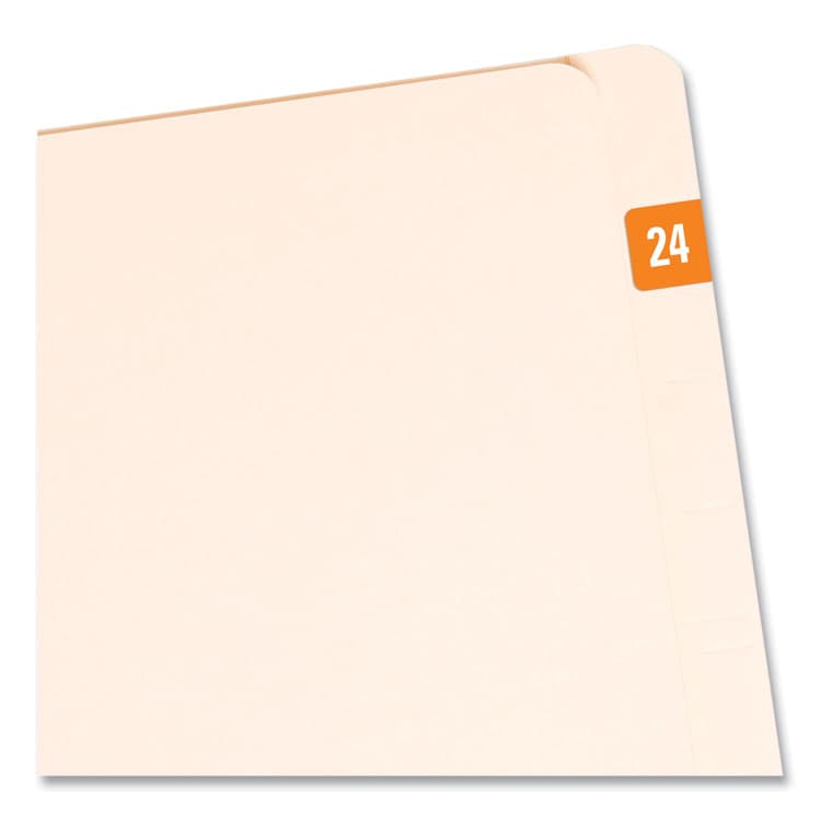 SMEAD MANUFACTURING CO. Yearly End Tab File Folder Labels, 24, 0.5 x 1, Orange, 25/Sheet, 10 Sheets/Pack (SMD67924) thumbnail 2