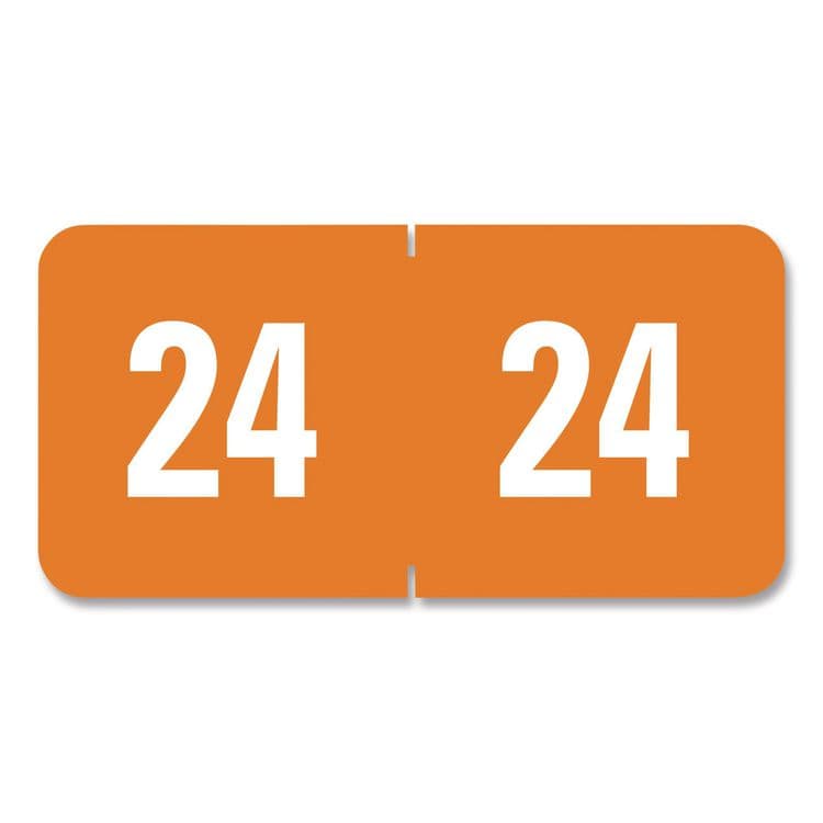 SMEAD MANUFACTURING CO. Yearly End Tab File Folder Labels, 24, 0.5 x 1, Orange, 25/Sheet, 10 Sheets/Pack (SMD67924)