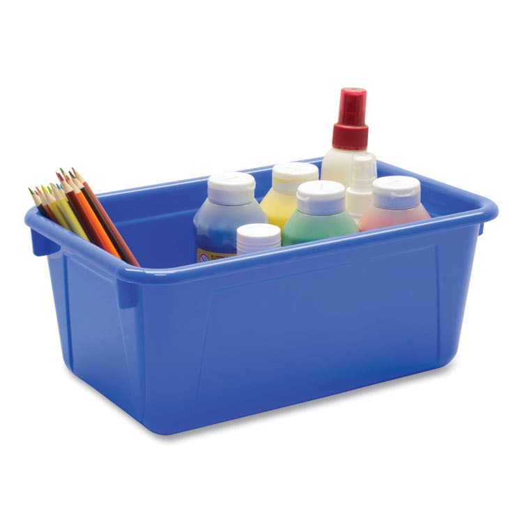 STOREX Cubby Bin with Lid, 2 gal, 8.2 x 12.5 x 11.5, Assorted Colors, 5/Pack (STX62406U05C) thumbnail 4