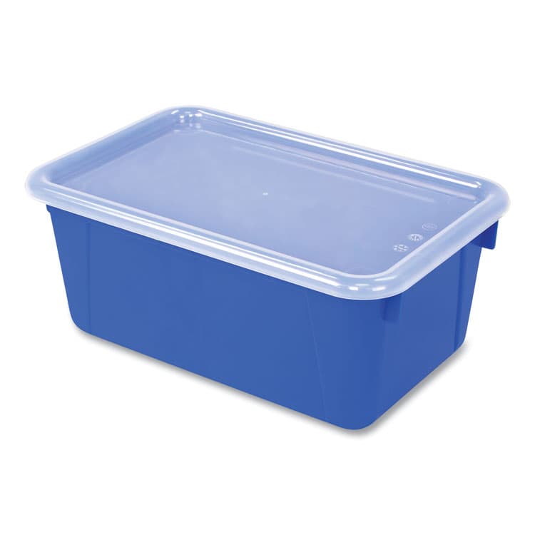 STOREX Cubby Bin with Lid, 2 gal, 8.2 x 12.5 x 11.5, Assorted Colors, 5/Pack (STX62406U05C) thumbnail 2