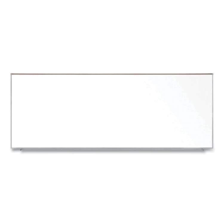 GHENT MANUFACTURING, Magnetic Porcelain Whiteboard with Aluminum Frame and Maprail, 144.59" x 60.47", White Surface, Satin Aluminum Frame (GHEM1P5121M)