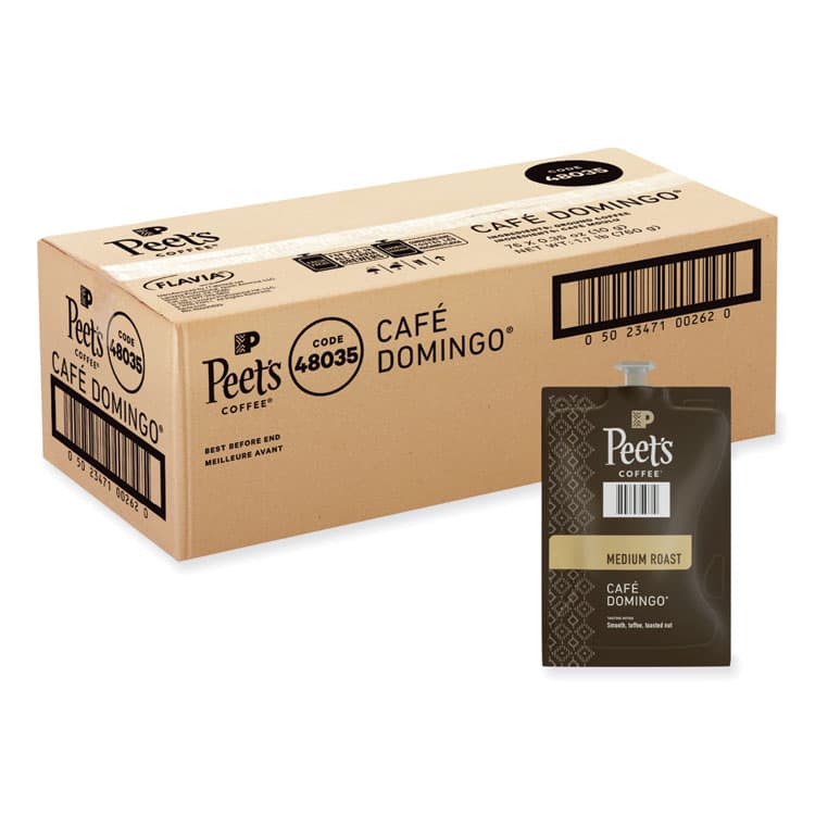 PEETS FLAVIA Ground Coffee Freshpacks, Cafe Domingo Blend, 76/Carton (PEELPC00262)