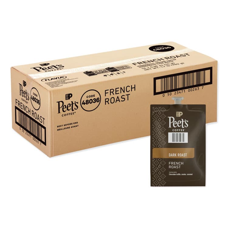 PEETS FLAVIA Ground Coffee Freshpacks, French Roast, 76/Carton (PEELPC00263)