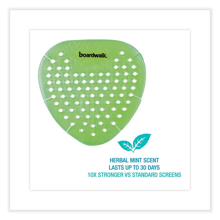 BOARDWALK Gem Urinal Deodorizer Screen, Herbal Mint Scent, Green, 12/Box (BWKGEMHMI) thumbnail 3