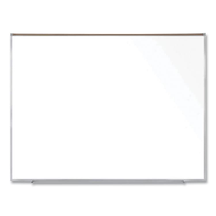 GHENT MANUFACTURING, Magnetic Porcelain Whiteboard with Aluminum Frame and Maprail, 72.5" x 60.47", White Surface, Satin Aluminum Frame (GHEM1P561M)