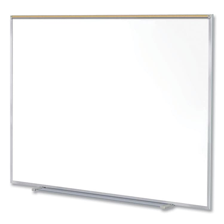 GHENT MANUFACTURING, Magnetic Porcelain Whiteboard with Aluminum Frame and Maprail, 72.5" x 60.47", White Surface, Satin Aluminum Frame (GHEM1P561M) thumbnail 2