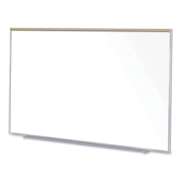 GHENT MANUFACTURING, Magnetic Porcelain Whiteboard with Aluminum Frame and Maprail, 96.53" x 60.47", White Surface, Satin Aluminum Frame (GHEM1P581M) thumbnail 2