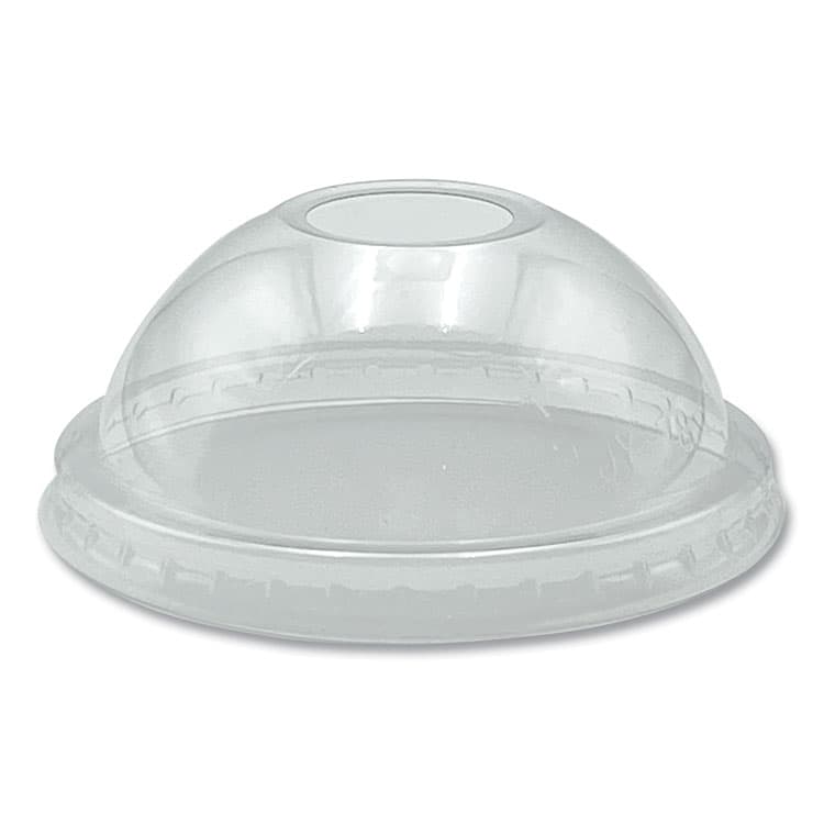 BOARDWALK PET Cold Cup Dome Lids, Fits 9 oz to 10 oz Cold Cups, Plastic, Clear, 100/Pack (BWKPET910DOMEPK)
