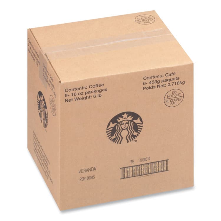 STARBUCKS COFFEE COMPANY Veranda Blend Coffee, Whole Bean, 1 lb Bag, 6 Bags/Carton (SBK12523486CT) thumbnail 2