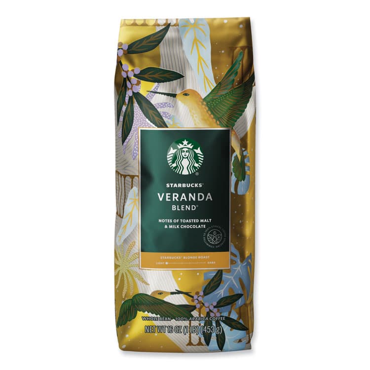 STARBUCKS COFFEE COMPANY Veranda Blend Coffee, Whole Bean, 1 lb Bag, 6 Bags/Carton (SBK12523486CT) thumbnail 3