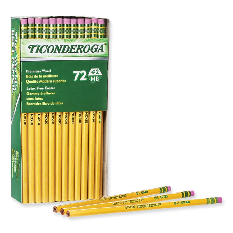 DIXON TICONDEROGA CO. Pencils, HB (#2), Black Lead/Yellow Barrel, 72/Pack (DIXX33904X) thumbnail 4