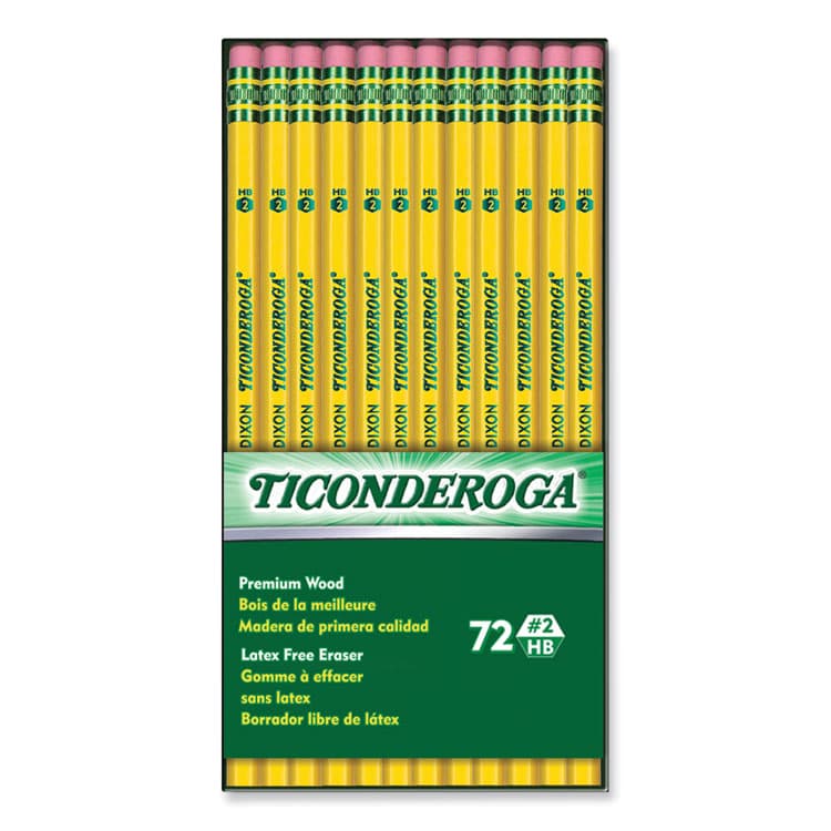 DIXON TICONDEROGA CO. Pencils, HB (#2), Black Lead/Yellow Barrel, 72/Pack (DIXX33904X)