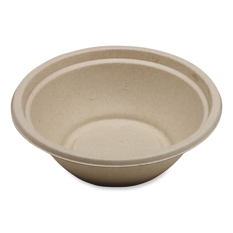 WORLD CENTRIC Fiber Bowls, 24 oz, 7.4 x 7.4 x 2.3, Natural, Paper, 500/Carton (WORBOSCU24LFP)