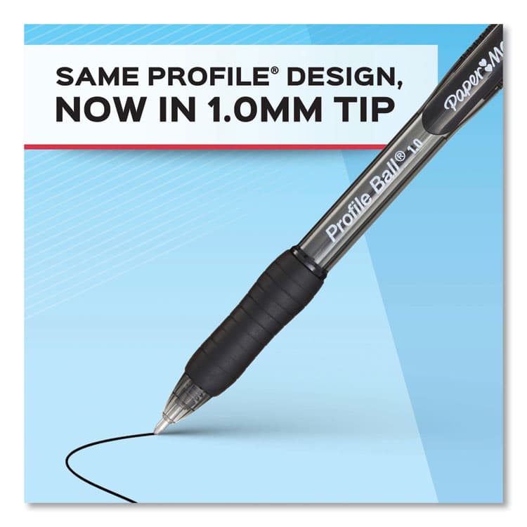 SANFORD Profile Ballpoint Pen, Retractable, Medium 1 mm, Blue Ink, Translucent Blue Barrel, Dozen (PAP2095462) thumbnail 2