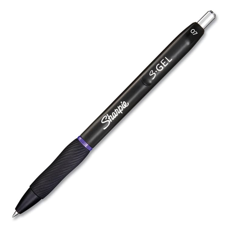 SANFORD S-Gel High-Performance Gel Pen, Retractable, Medium 0.7 mm, Purple Ink, Black Barrel, Dozen (SAN2126235) thumbnail 2