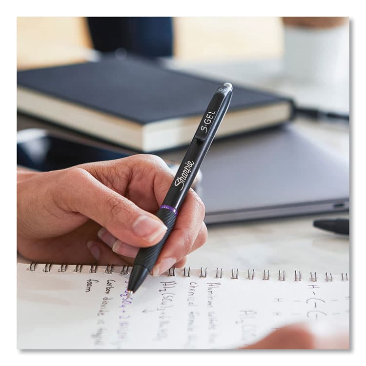 SANFORD S-Gel High-Performance Gel Pen, Retractable, Medium 0.7 mm, Purple Ink, Black Barrel, Dozen (SAN2126235) thumbnail 4