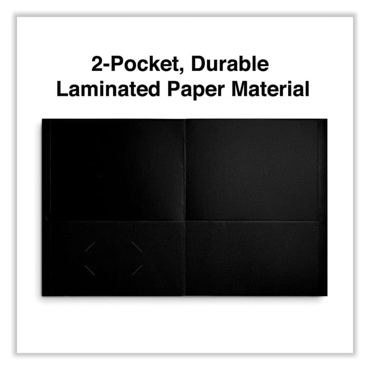 UNIVERSAL OFFICE PRODUCTS Two-Pocket Portfolios with Textured Covers, Accommodates 11 x 8.5 Sheets, Black, 25/Box (UNV56616) thumbnail 2