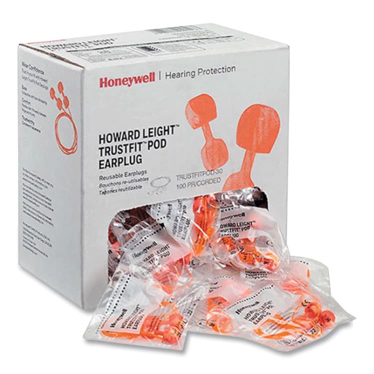 HONEYWELL ENVIRONMENTAL TrustFit Pod Corded Reusable Foam Earplugs, One Size Fits Most, 28 dB NRR, Orange, 1,000/Carton (HOWTRSTFITPOD30) thumbnail 2