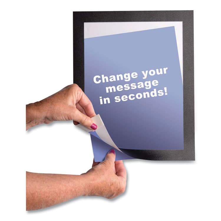 DEFLECTO CORPORATION Self Adhesive Sign Holders, 11 x 17 Insert, Clear with Black Border, 2/Pack (DEF68886B) thumbnail 2