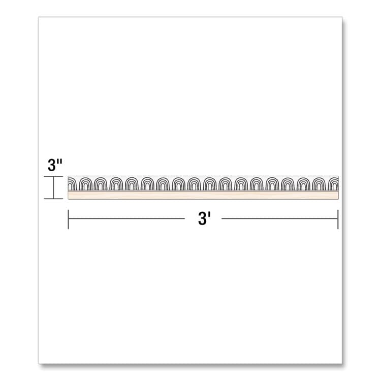 CARSON-DELLOSA EDUCATION Straight Borders, Rainbows, 3" x 3 ft, Black/White/Cream, 12/Pack (CDP108502) thumbnail 2