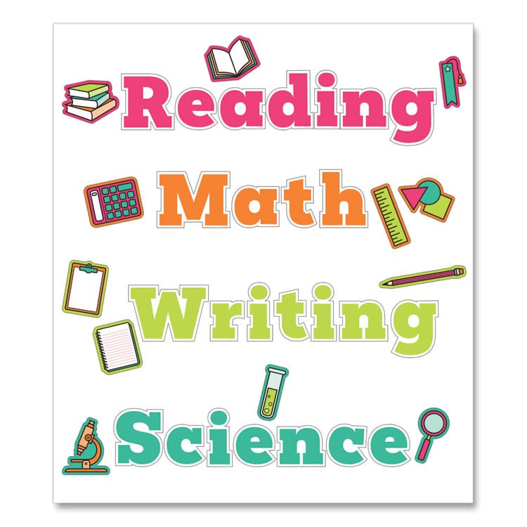 CARSON-DELLOSA EDUCATION Wall Signs for Core Subjects, Core Subjects, Assorted Sizes, Multicolor, 37/Set (CDP110570)