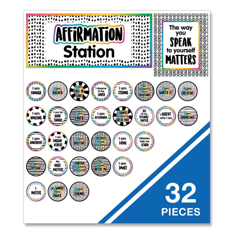 CARSON-DELLOSA EDUCATION Motivational Bulletin Board Sets, Affirmation Station, 13.8" x 16", Multicolor, 32/Set (CDP110569) thumbnail 4