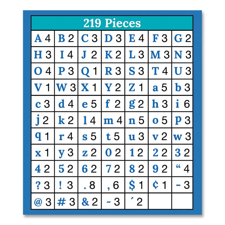 CARSON-DELLOSA EDUCATION EZ Letter Combo Packs, 4" Tall, White Characters, Black Background, 219 Pieces (CDP130100) thumbnail 3