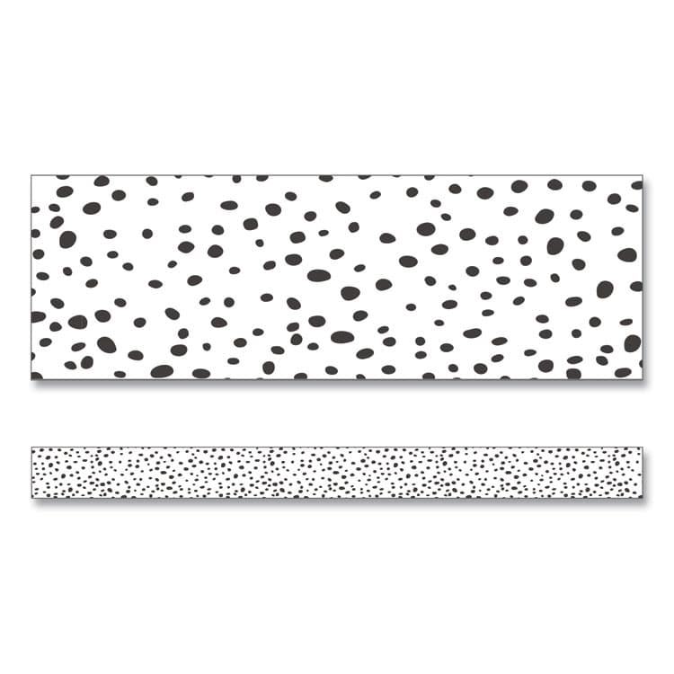 CARSON-DELLOSA EDUCATION Straight Borders, Dotted, 3" x 3 ft, Black/White, 12/Pack (CDP108495)