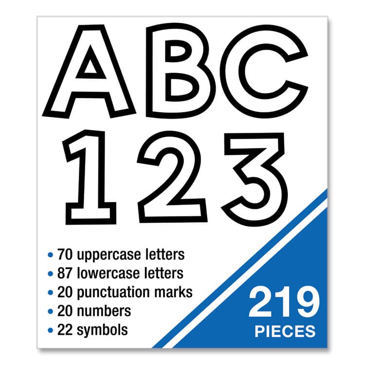 CARSON-DELLOSA EDUCATION EZ Letter Combo Packs, 4" Tall, White Characters, Black Background, 219 Pieces (CDP130100) thumbnail 4