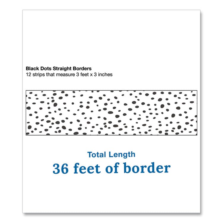 CARSON-DELLOSA EDUCATION Straight Borders, Dotted, 3" x 3 ft, Black/White, 12/Pack (CDP108495) thumbnail 3