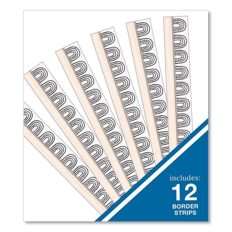 CARSON-DELLOSA EDUCATION Straight Borders, Rainbows, 3" x 3 ft, Black/White/Cream, 12/Pack (CDP108502) thumbnail 4