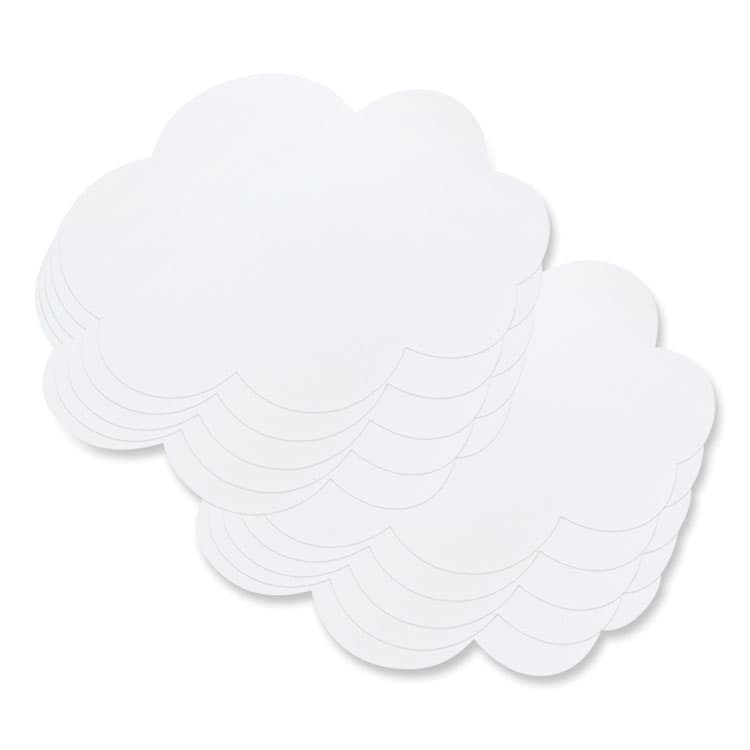 PACON CORPORATION Self Stick Dry Erase Clouds, Laminated Foam Surface, 7" x 10", White, 10/Pack (PAC9014)