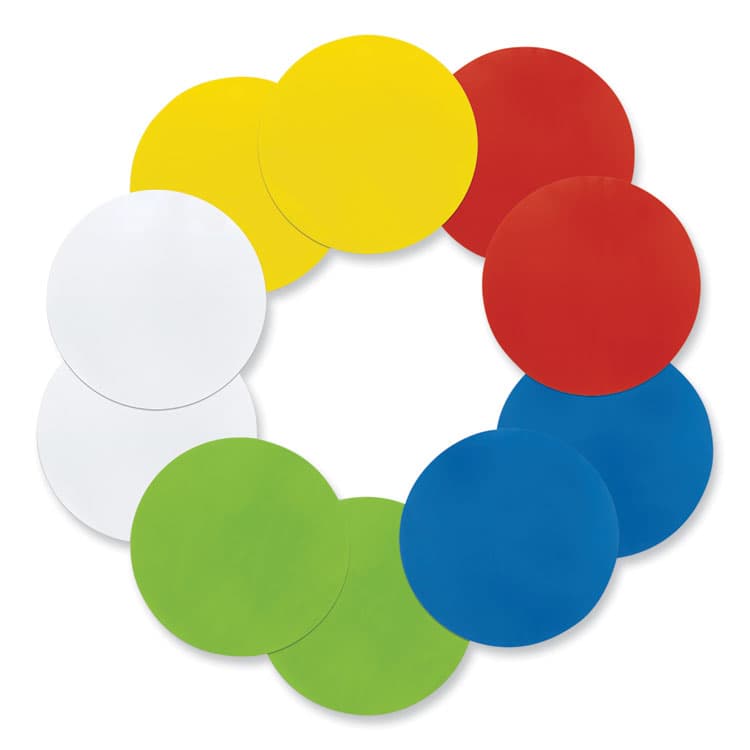 PACON CORPORATION Self Stick Dry Erase Circles, 10" x 10", Assorted Surface, 10/Pack (PAC9012)