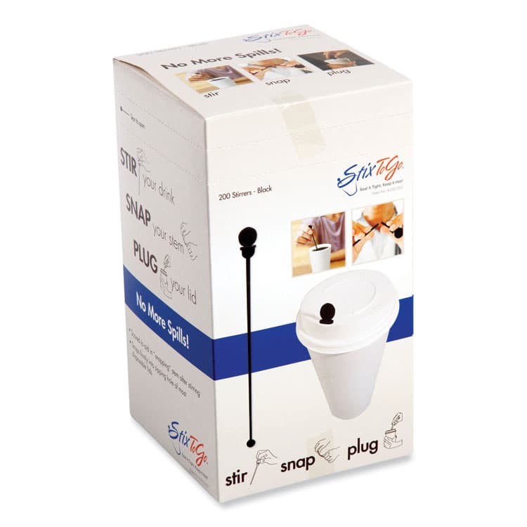 AMERCAREROYAL Beverage Plugs, Black, 200/Box, 10 Boxes/Carton (RPPSTRNPLUGBK) thumbnail 2