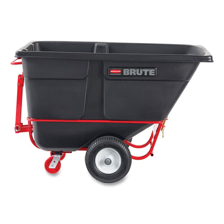 RUBBERMAID COMMERCIAL PROD. 1.5 cu yd BRUTE Rotomolded Towable Tilt Truck, 2,100 lb Capacity, Black (RCP102641BLA)
