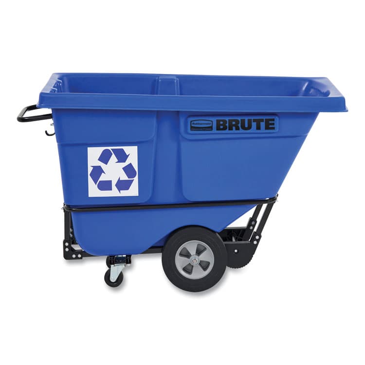 RUBBERMAID COMMERCIAL PROD. BRUTE Rotomolded Recycling Tilt Truck, 101 gal, 850 lb Capacity, Plastic/Steel Frame, Blue (RCP130573BLU)