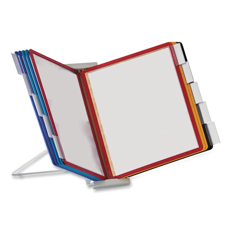 DURABLE OFFICE PRODUCTS CORP. InstaView Expandable Desktop Reference System, 10 Panels, Assorted Borders (DBL561200)