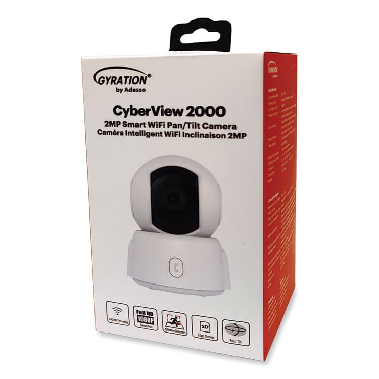 ADESSO Cyberview 2000 2MP Smart WiFi Pan/Tilt Camera, 1920 x 1080 Pixels (ADECYBRVIEW2000) thumbnail 4