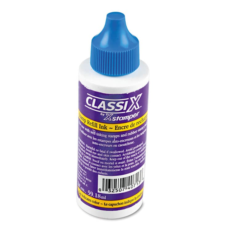 SHACHIHATA . U.S.A. Refill Ink for Classix Stamps, 2 oz Bottle, Blue (XST40713)