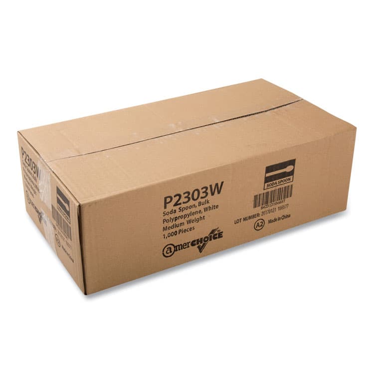 AMERCAREROYAL Polypropylene Cutlery, Soda Spoon, Plastic, 7.87", White, 1,000/Carton (RPPP2303W) thumbnail 4