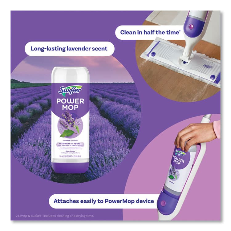 PROCTER & GAMBLE PowerMop Refill Cleaning Solution, Lavender Scent, 25.3 oz Refill Bottle, 6/Carton (PGC08421) thumbnail 3